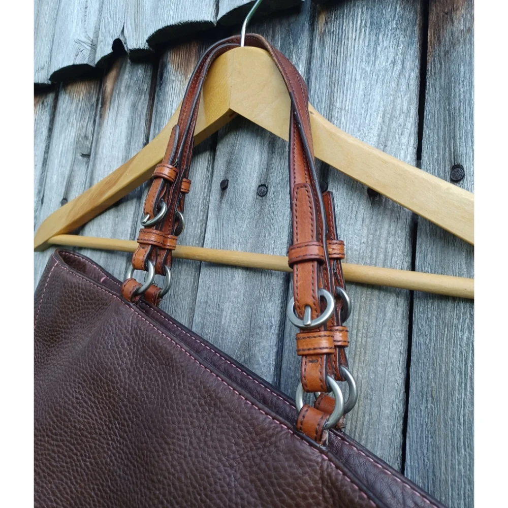 Vintage Y2k Coach Chelsea shoulder bag brown pink cowhide leather & hangtag